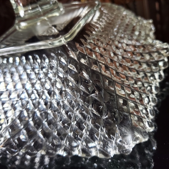 1950s L.E. Smith Diamond Point Ruffle Edged Compote - Picture 12 of 16